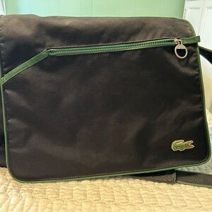 Lacoste Black and Green Messenger Bag